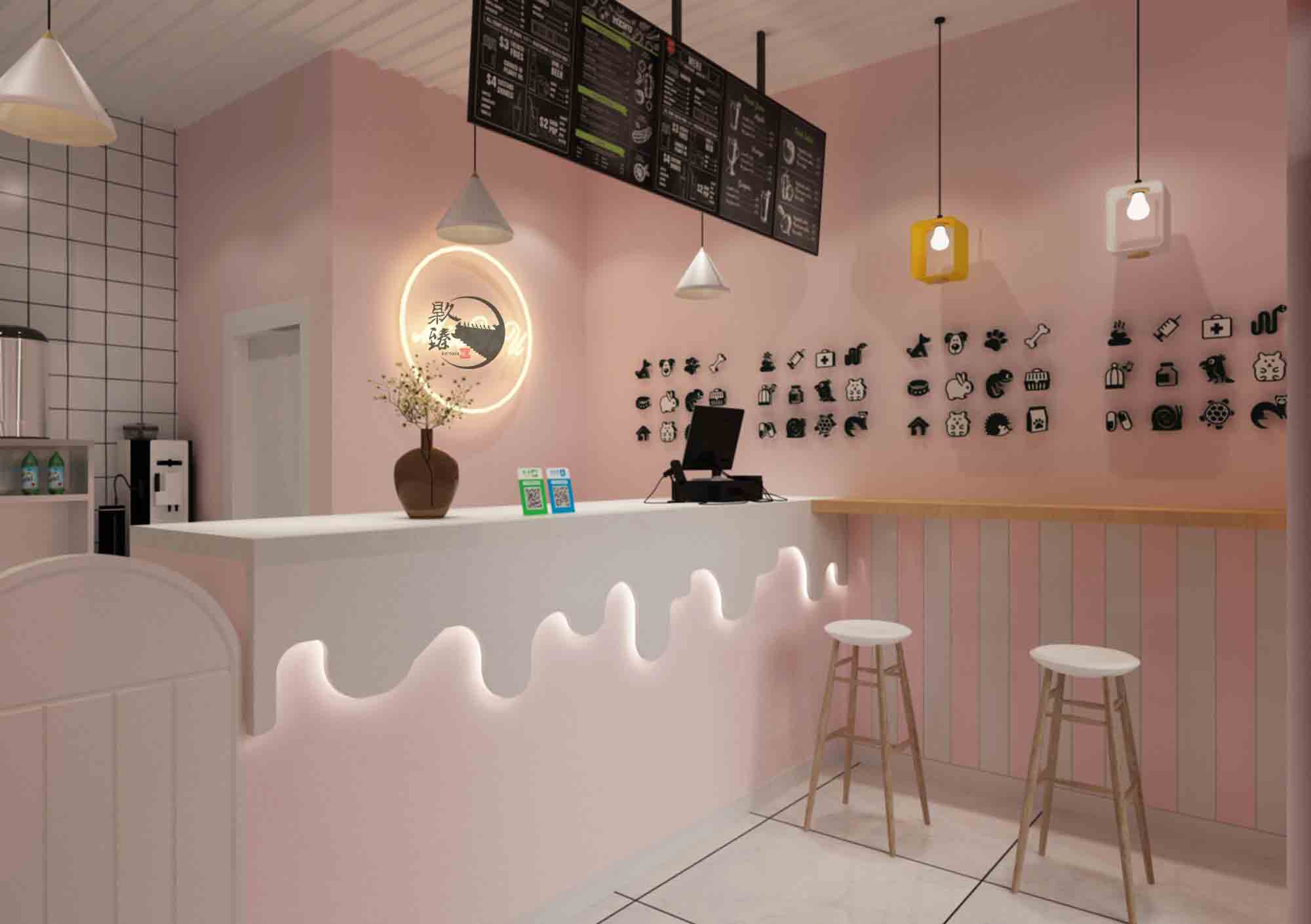 西吉甜心奶茶店设计|设计师所营造的气氛无不让人感觉舒适